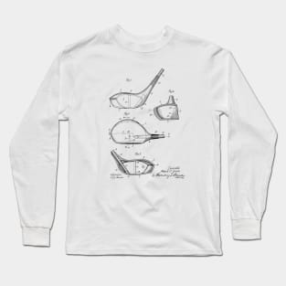 Golf Club Vintage Patent Hand Drawing Long Sleeve T-Shirt